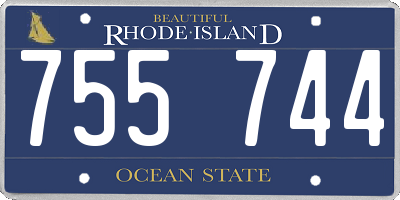 RI license plate 755744