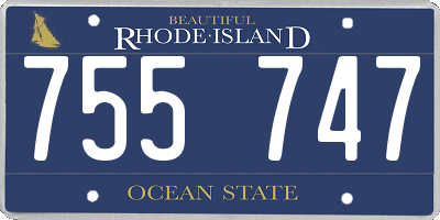 RI license plate 755747
