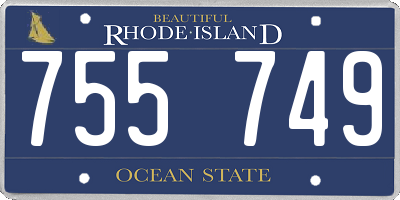 RI license plate 755749