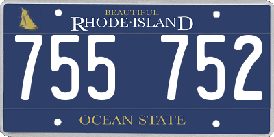 RI license plate 755752