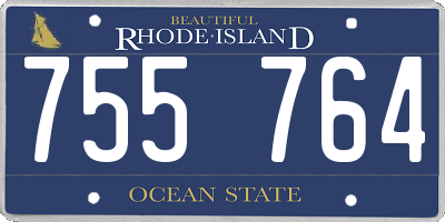 RI license plate 755764