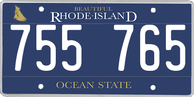 RI license plate 755765