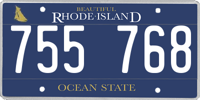 RI license plate 755768