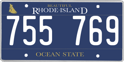 RI license plate 755769