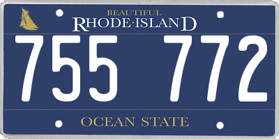 RI license plate 755772
