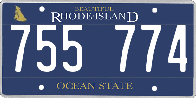 RI license plate 755774