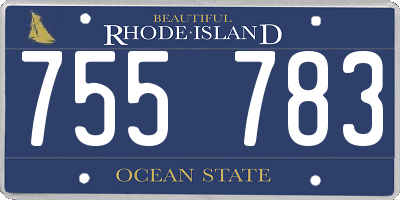 RI license plate 755783