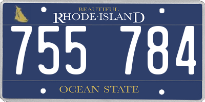 RI license plate 755784