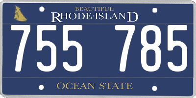 RI license plate 755785