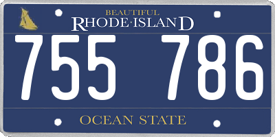 RI license plate 755786