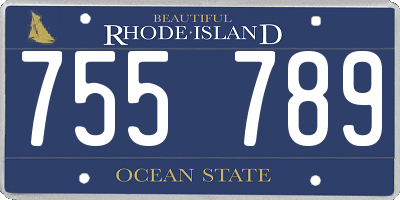 RI license plate 755789