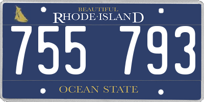 RI license plate 755793