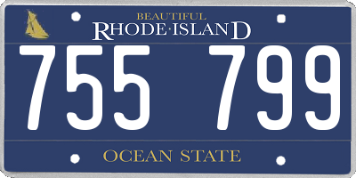 RI license plate 755799
