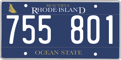 RI license plate 755801