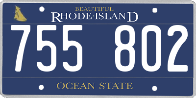 RI license plate 755802