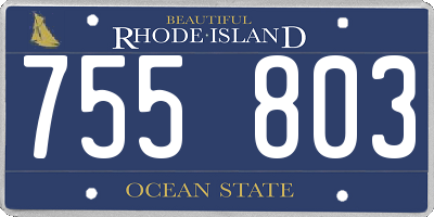 RI license plate 755803