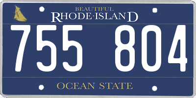 RI license plate 755804