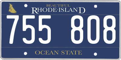 RI license plate 755808