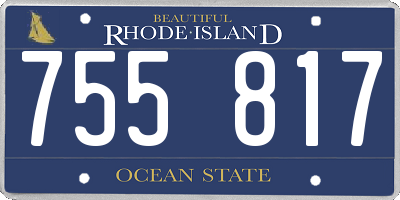 RI license plate 755817