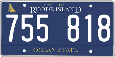 RI license plate 755818