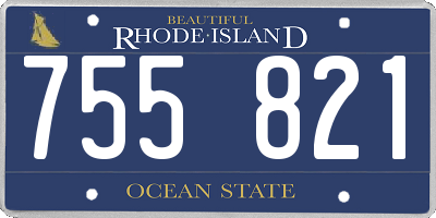 RI license plate 755821