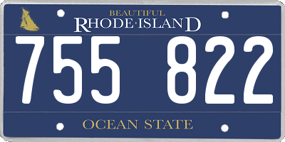 RI license plate 755822