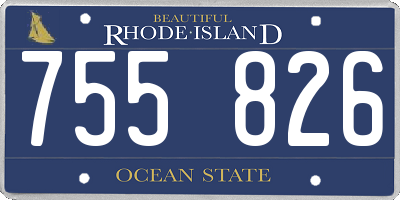 RI license plate 755826