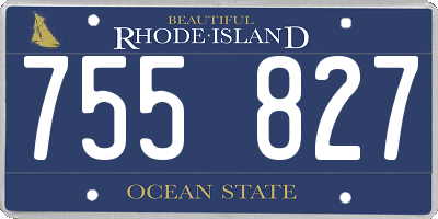 RI license plate 755827