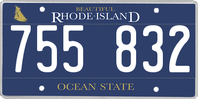RI license plate 755832