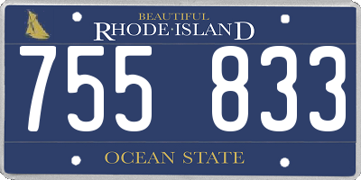RI license plate 755833