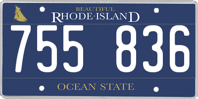 RI license plate 755836