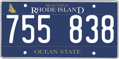 RI license plate 755838