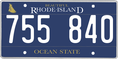RI license plate 755840