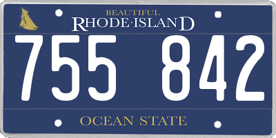 RI license plate 755842