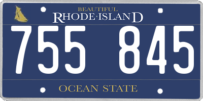 RI license plate 755845