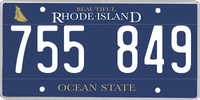 RI license plate 755849