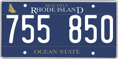 RI license plate 755850
