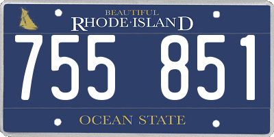 RI license plate 755851