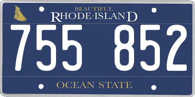RI license plate 755852