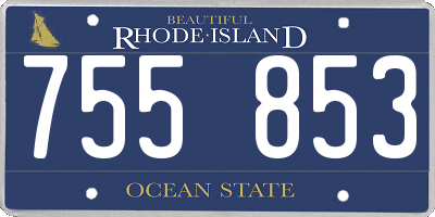 RI license plate 755853