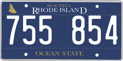 RI license plate 755854
