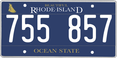 RI license plate 755857