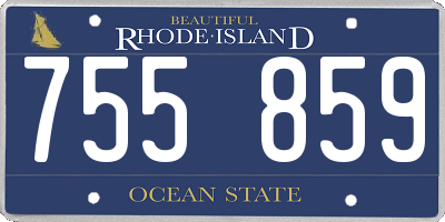 RI license plate 755859