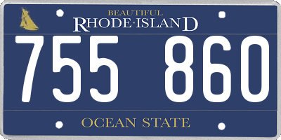 RI license plate 755860