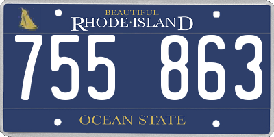 RI license plate 755863