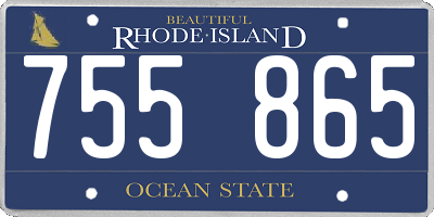 RI license plate 755865