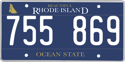 RI license plate 755869