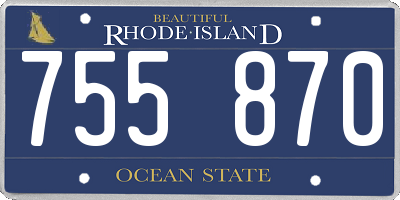 RI license plate 755870