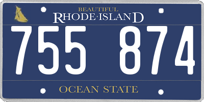 RI license plate 755874