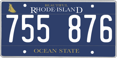 RI license plate 755876